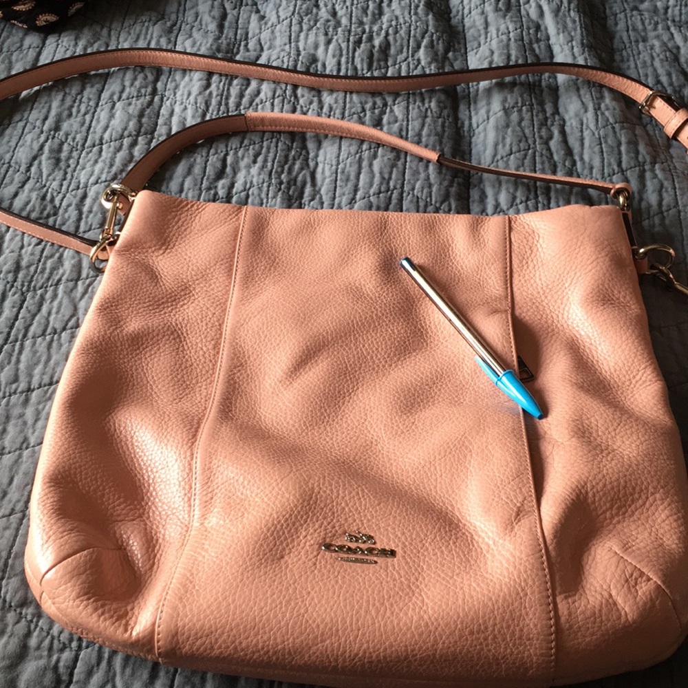 Coach blush pebbled leather large bag